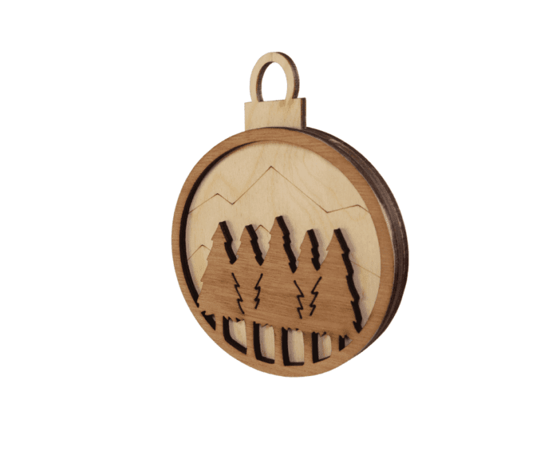 Kerstbal | hert en bomen - Afbeelding 4
