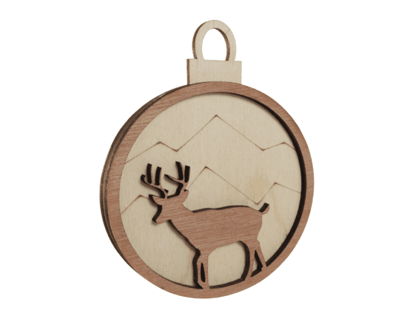Kerstbal | hert en bomen - Afbeelding 2