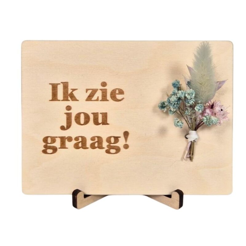 Houten kaart - Ik zie jou graag