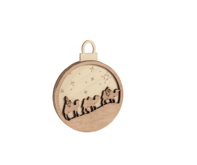 Kerstbal | kamelen en stal - Afbeelding 2