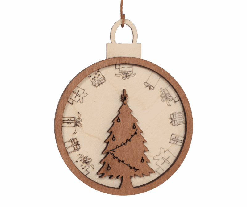 Kerstbal | kerstboom en cadeau - Afbeelding 5
