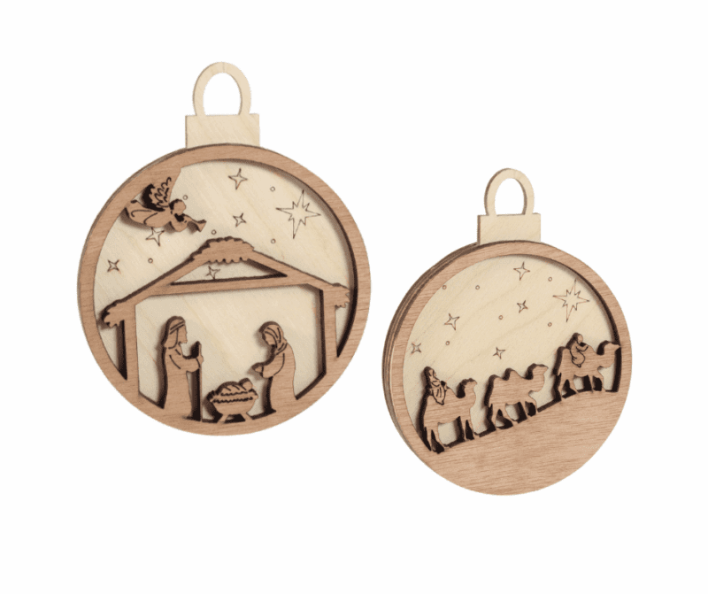 Kerstbal | kamelen en stal