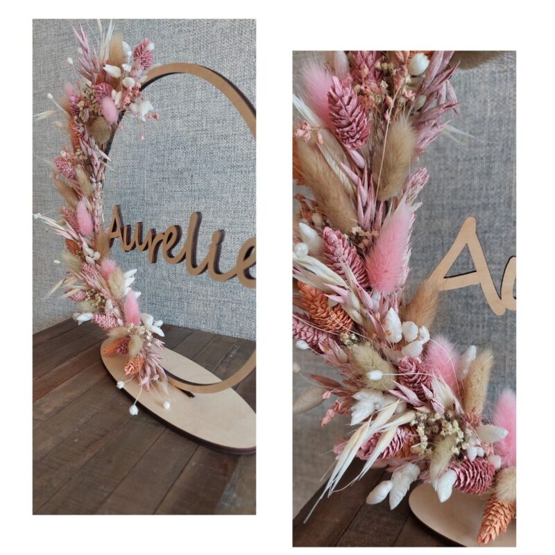 Naamcirkel met droogbloemen - Afbeelding 3