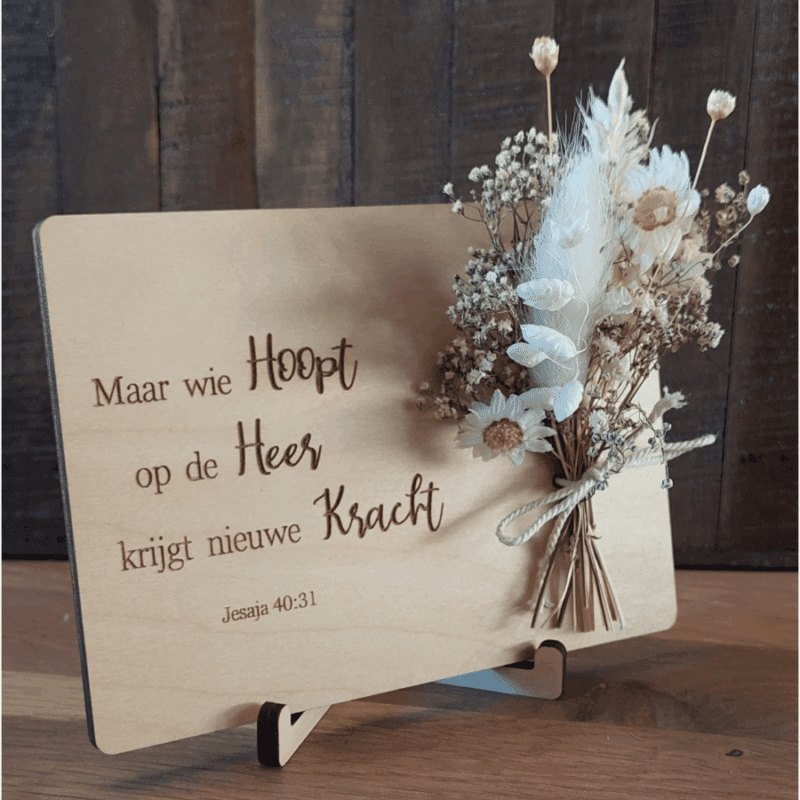 Houten kaart - Hopen op de Heer
