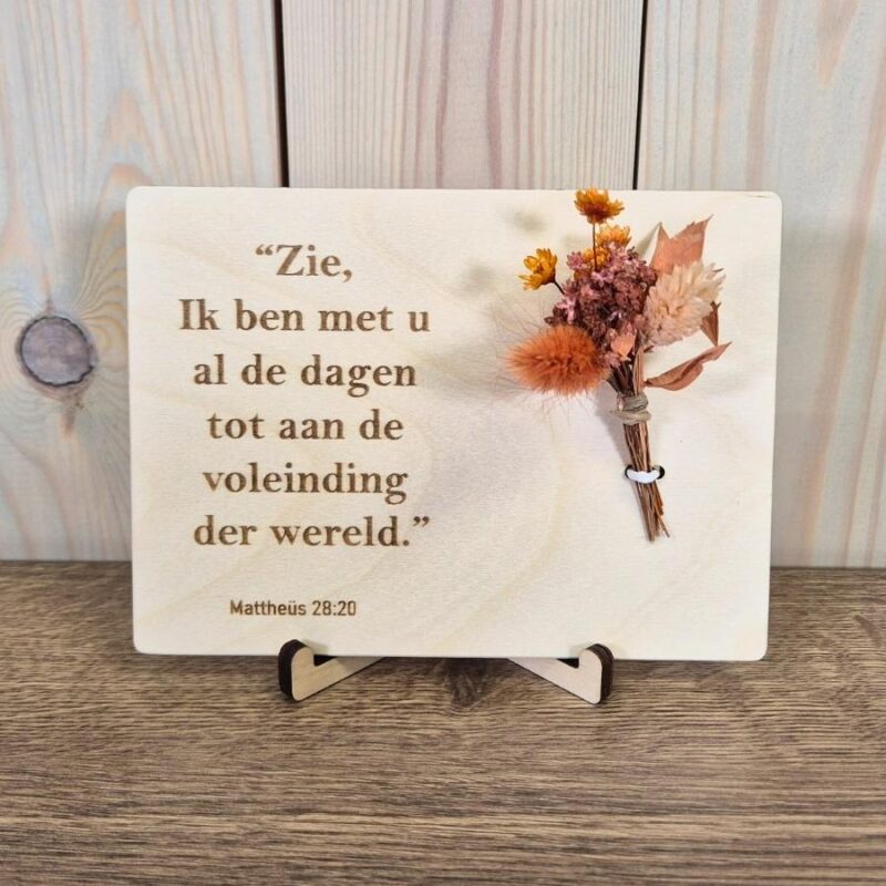 Houten kaart - Zie ik ben met u