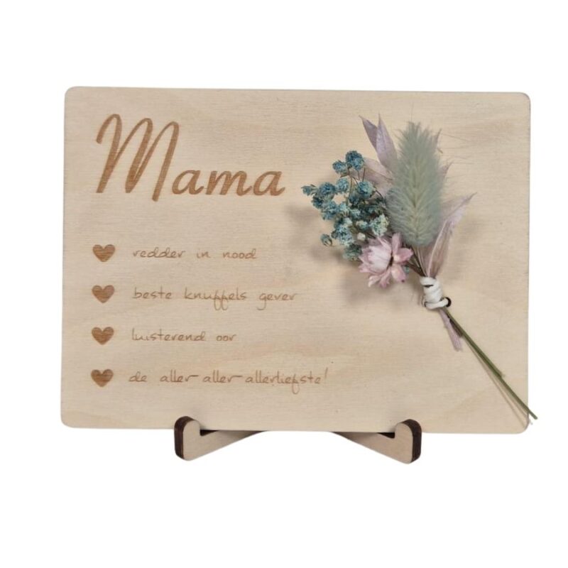 Houten kaart - Mama redder in nood