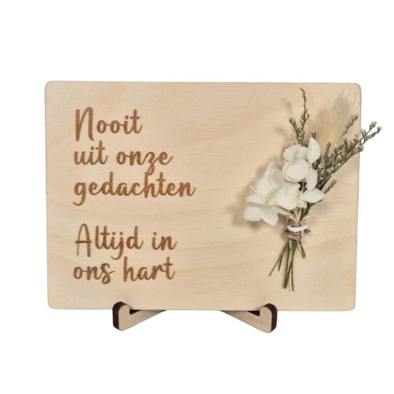 Houten kaart - Altijd in ons hart