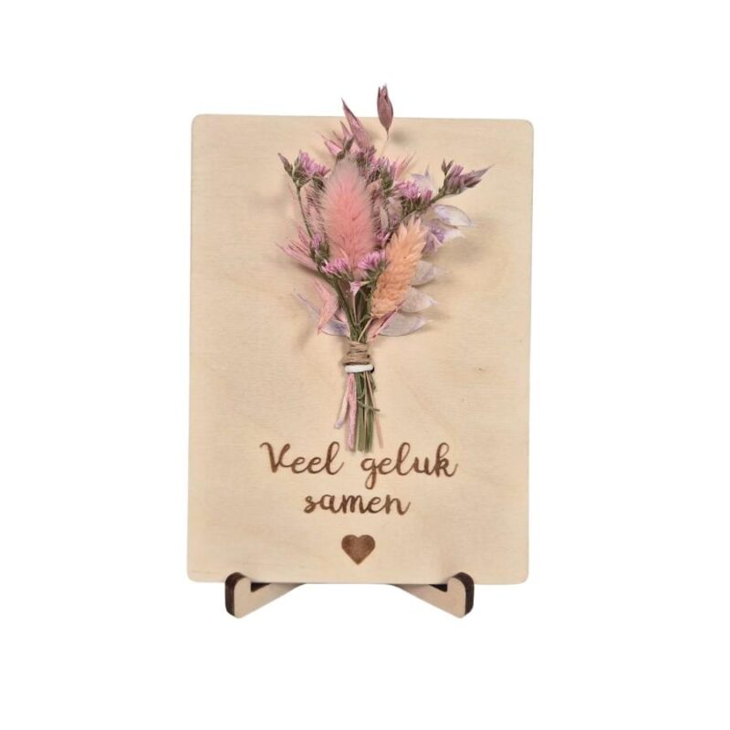 Houten kaart - Veel geluk samen
