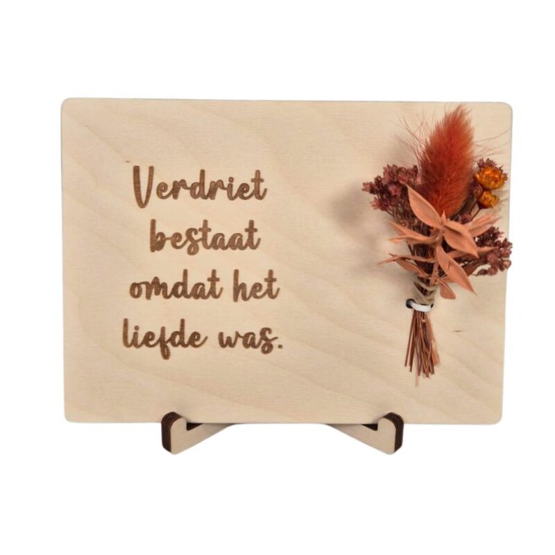 Houten kaart - Verdriet bestaat