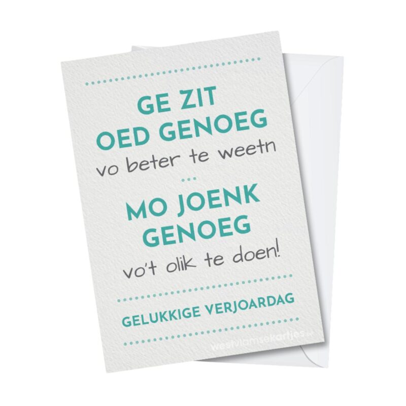 Ge zit oed genoeg