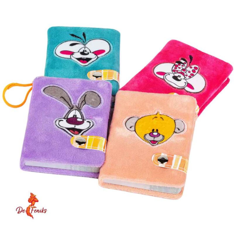 Mini pluche notebook A7 met sleutelhanger